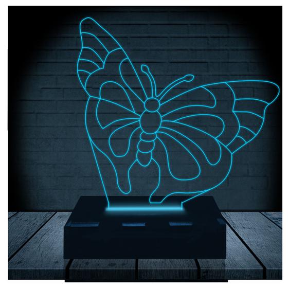 Luminária Led 3d Borboleta Abajur 4 3D Fantasy Luminária Magazine
