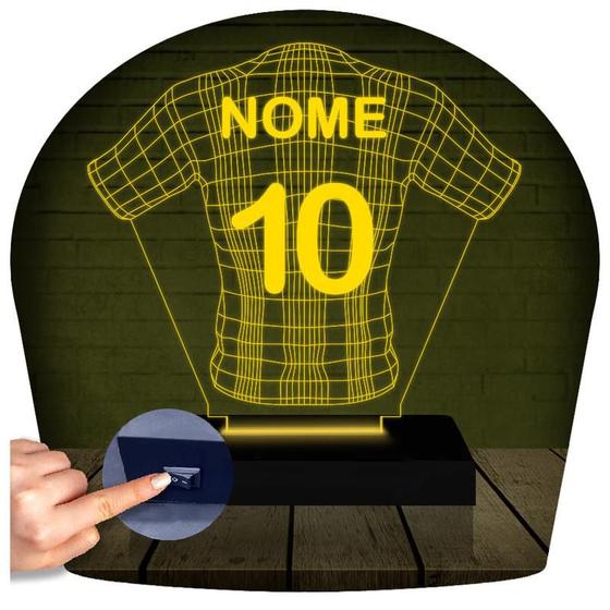 Imagem de Luminária Led 3d  Camisa Time Futebol   2 Abajur Presente Criativo Decoração