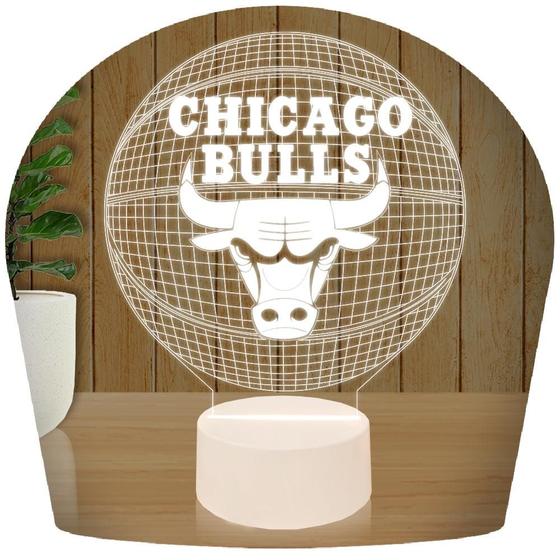 Imagem de Luminária Led 3d  Chicago Bulls Basquete  Abajur