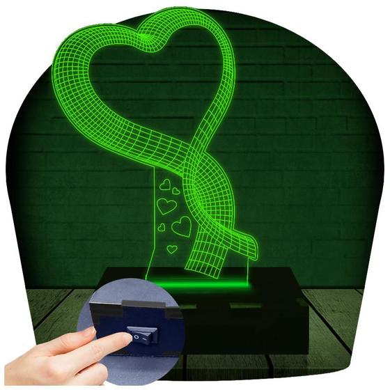 Imagem de Luminária Led 3D Coração Amor Abajur 4