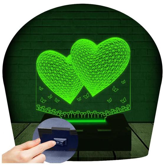 Imagem de Luminária Led 3D Coração Amor Abajur 5