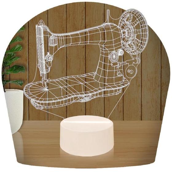 Imagem de Luminária Led 3d  Costura Costureira 2  Abajur Presente Criativo Decoração