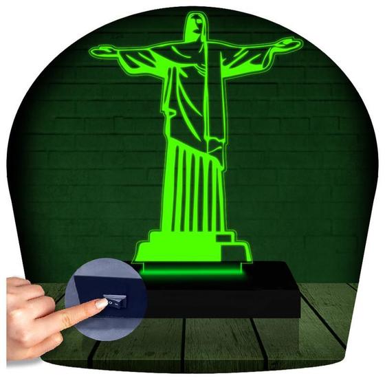 Imagem de Luminária Led 3d  Cristo Redentor   Abajur Presente Criativo Decoração