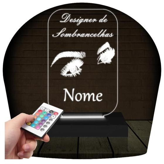 Imagem de Luminária Led 3d Designer Sombrancelhas Abajur 