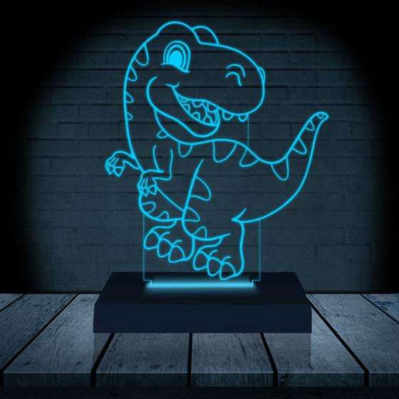 Imagem de Luminária Led 3d  Dinossauro Rex 2  Abajur   Presente Criativo Decoração