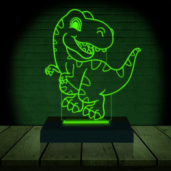 Imagem de Luminária Led 3d  Dinossauro Rex 2  Abajur   Presente Criativo Decoração