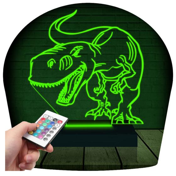 Imagem de Luminária Led 3d  Dinossauro Rex 2  Abajur   Presente Criativo Decoração