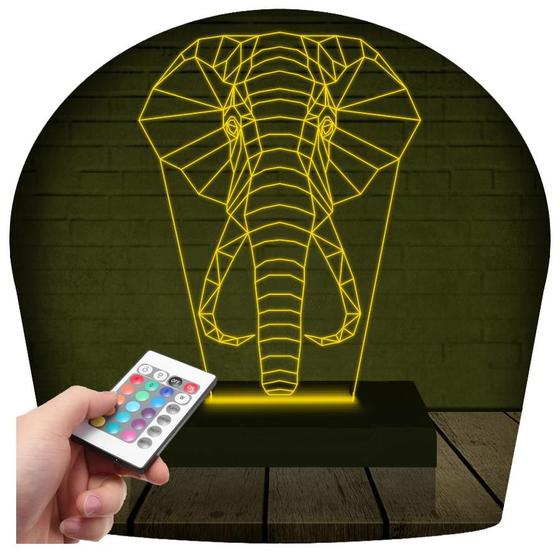 Imagem de Luminária Led 3d  Elefante  Abajur  3 Presente Criativo Decoração