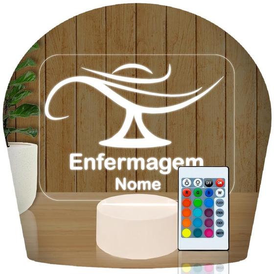 Imagem de Luminária Led 3D Enfermagem Enfermeiro personalizável