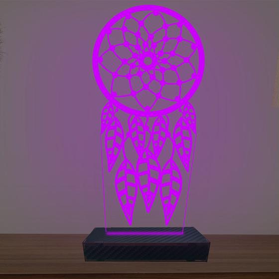 Imagem de Luminária Led 3d Filtro dos Sonhos Abajur Luxo
