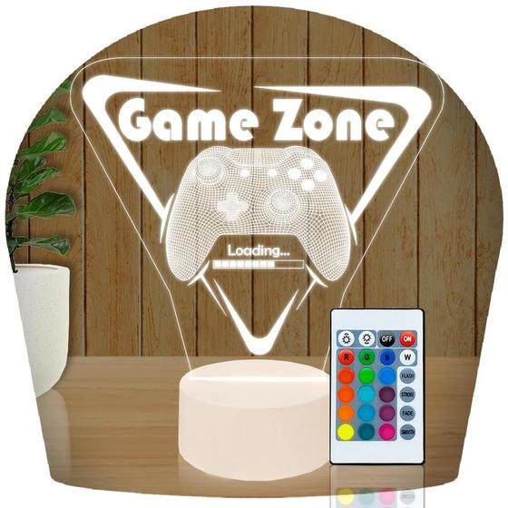 Imagem de Luminária Led 3d  Game Zone Gamer  Abajur