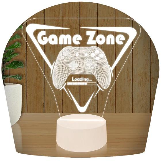 Imagem de Luminária Led 3d  Game Zone Gamer  Abajur Presente Criativo Decoração