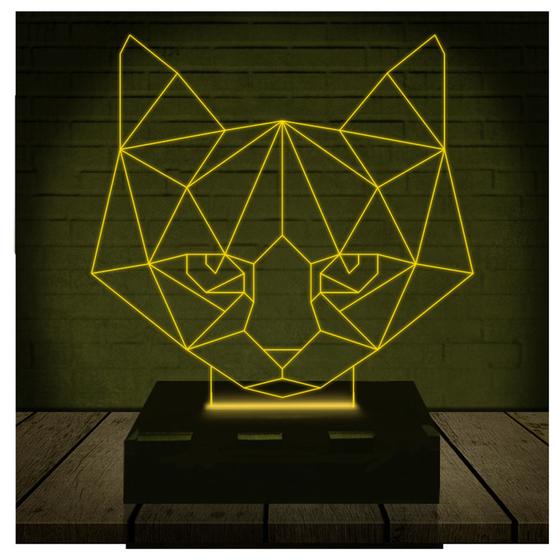 Imagem de Luminária Led 3d  Gato  Abajur  14