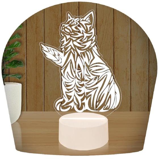 Imagem de Luminária Led 3D Gato Abajur 9 