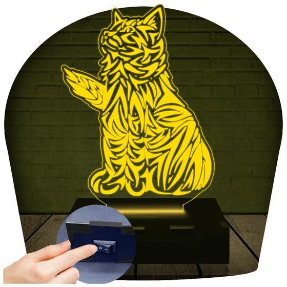 Imagem de Luminária Led 3D Gato Abajur 9