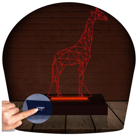 Imagem de Luminária Led 3d  Girafa  Abajur  2 Presente Criativo Decoração