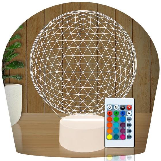 Imagem de Luminária Led 3D Globo Esfera Abajur 3  Presente Criativo Decoração