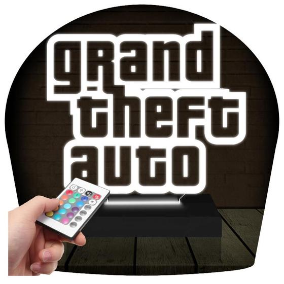 Imagem de Luminária Led 3D GTA 5 Game Abajur