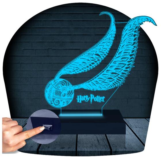 Imagem de Luminária Led 3d  Harry Potter HP Pombo de Ouro Abajur
