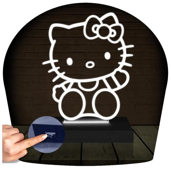 Imagem de Luminária Led 3d  Hello Kitty  Abajur