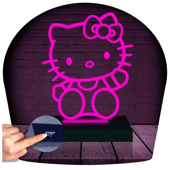 Imagem de Luminária Led 3d  Hello Kitty  Abajur Presente Criativo Decoração