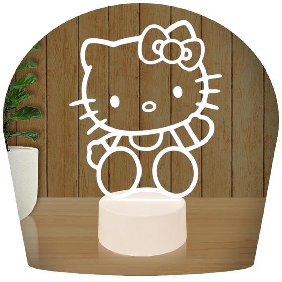 Imagem de Luminária Led 3d  Hello Kitty  Abajur Presente Criativo Decoração