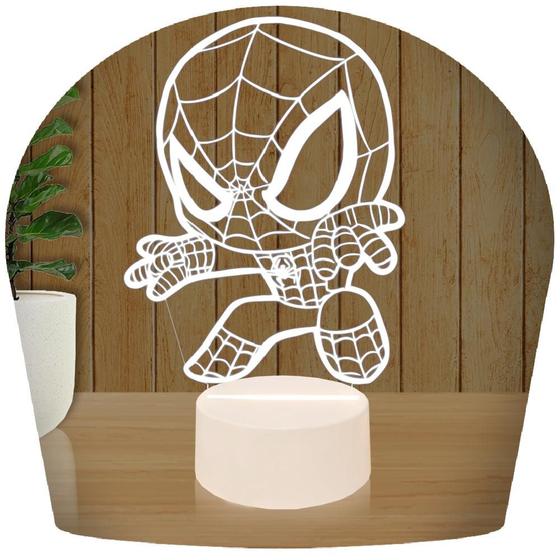 Imagem de Luminária Led 3d  Homem Aranha Baby  Abajur