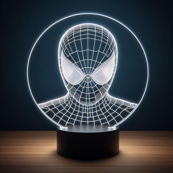 Imagem de Luminária Led 3d Homem Aranha Em Acrílico