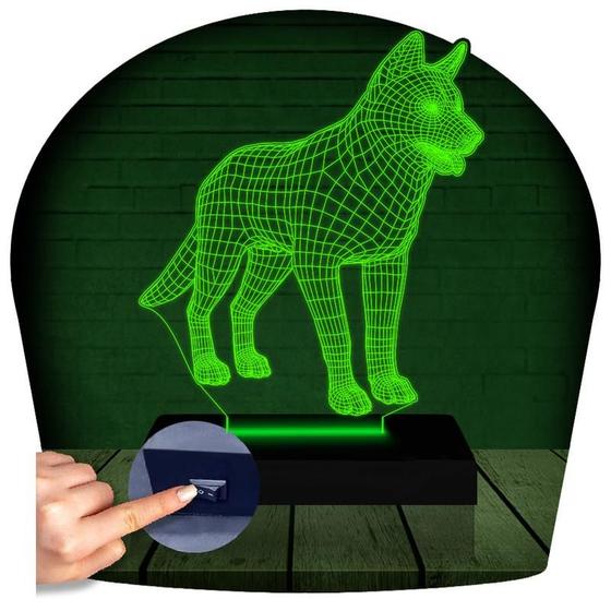 Imagem de Luminária Led 3d  Husk Siberiano Cachorro  Abajur Presente Criativo Decoração