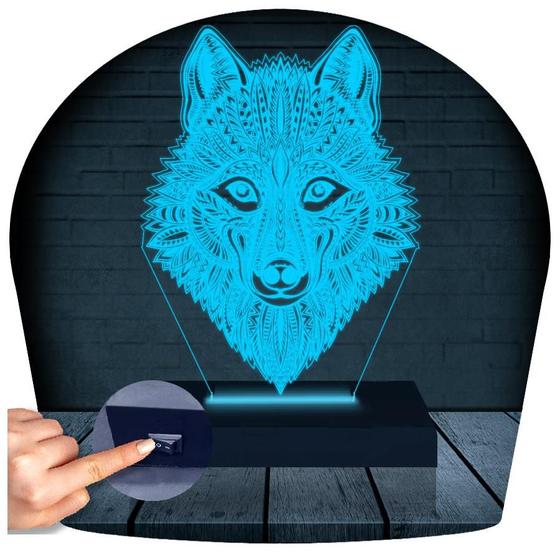 Imagem de Luminária Led 3D Lobo Abajur 1