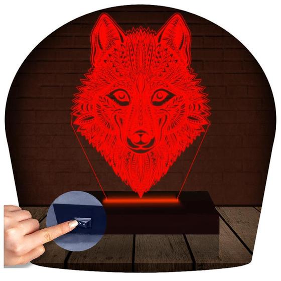 Imagem de Luminária Led 3D Lobo Abajur 1