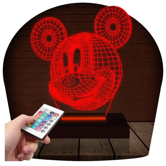 Imagem de Luminária Led 3D Mickey Abajur