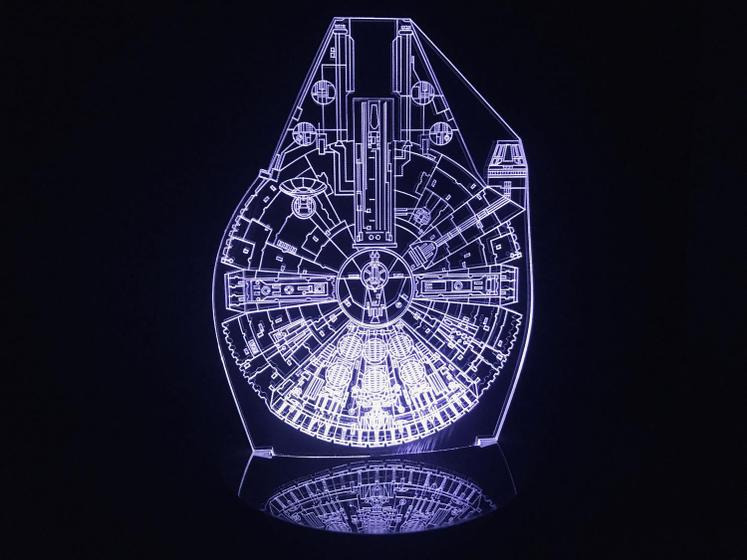 Imagem de Luminária Led 3d Millenium Falcon Star Wars Abajur