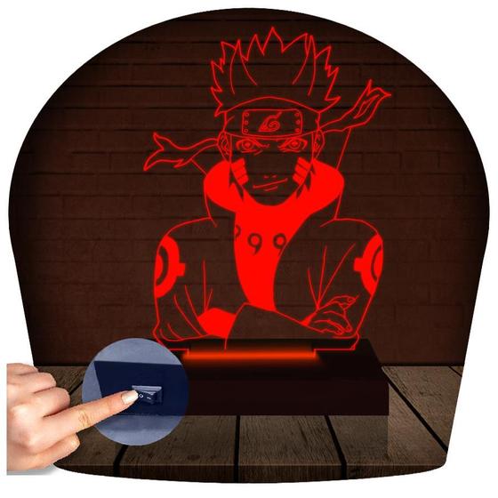 Imagem de Luminária Led 3d  Naruto  Abajur  3 Presente Criativo Decoração