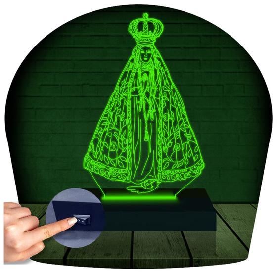 Imagem de Luminária Led 3D Nossa Senhora Aparecida Abajur