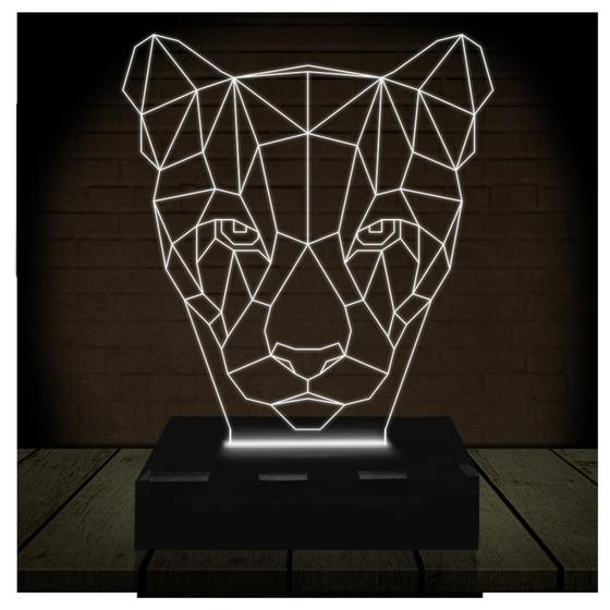 Imagem de Luminária Led 3d  Onça  Abajur  2