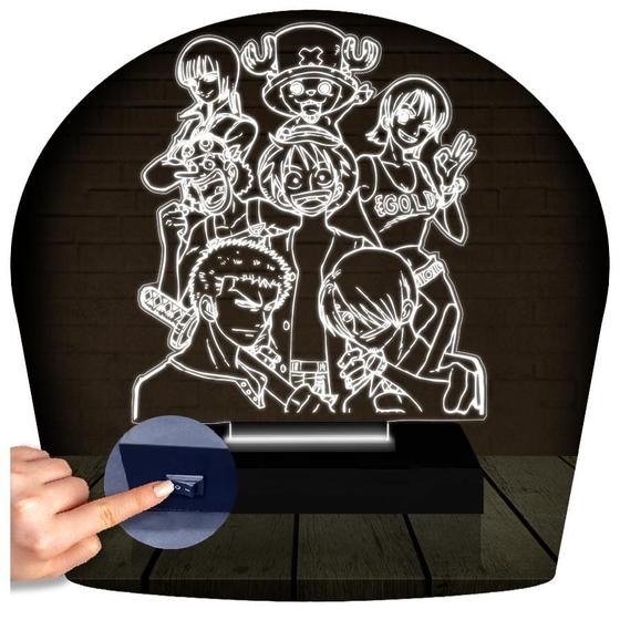 Imagem de Luminária Led 3d One Piece Turma  Abajur  Presente Criativo Decoração