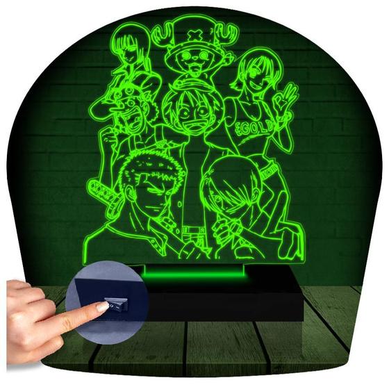 Imagem de Luminária Led 3d One Piece Turma  Abajur  Presente Criativo Decoração