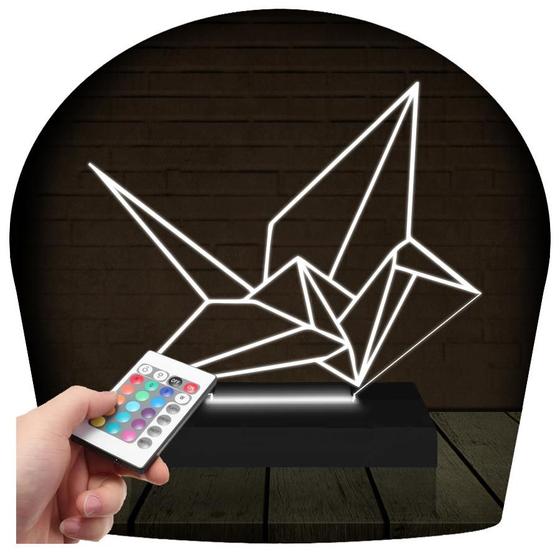 Imagem de Luminária Led 3d  Origami Pássaro  Abajur Presente Criativo Decoração