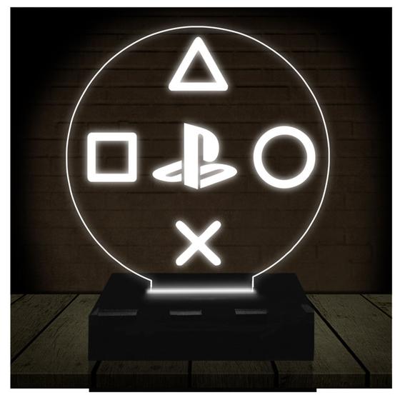 Imagem de Luminária Led 3D PlayStation 5 Abajur