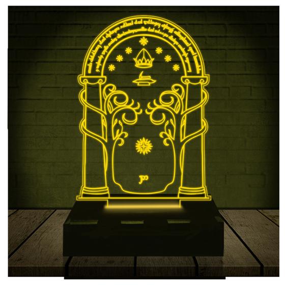 Luminária Led 3d Portal de Moria Senhor dos Aneis Abajur 16 Cores + Controle Menor preço em Luminária Led 3d Portal de Moria Senhor dos Aneis Abajur 16 Cores + Controle