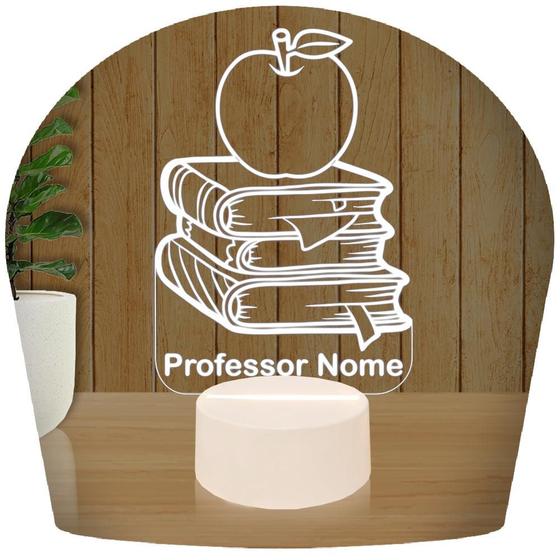 Imagem de Luminária Led 3d  Professora Professor  Abajur Presente Criativo Decoração