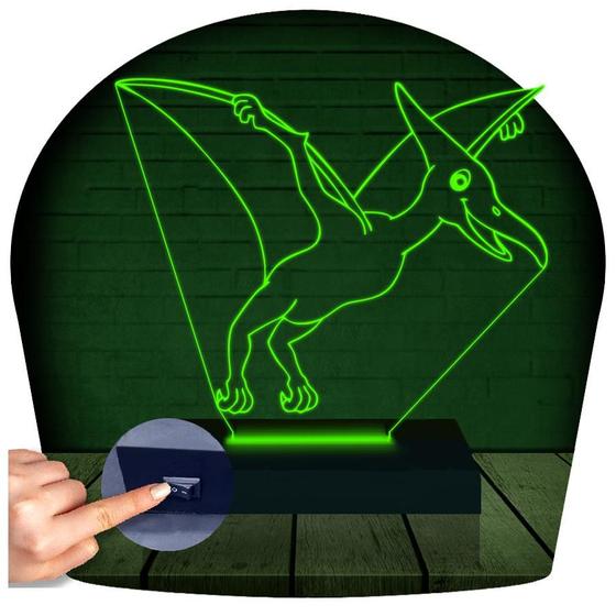 Imagem de Luminária Led 3d  Pterossauro Dinossauro  Abajur
