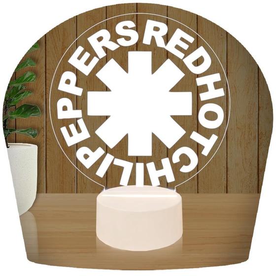 Imagem de Luminária Led 3d  Red Hot Chili Peppers RHCP Rock  Abajur