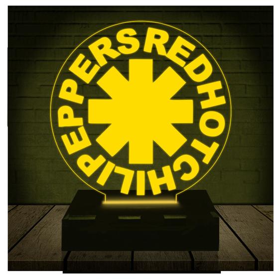 Imagem de Luminária Led 3d  Red Hot Chili Peppers RHCP Rock  Abajur