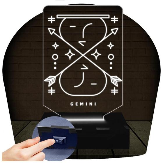 Imagem de Luminária Led 3D Signo Gêmeos 2