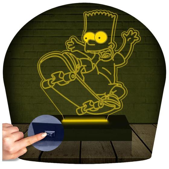 Imagem de Luminária Led 3D Simpsons Bart 1 Presente Criativo Decoração