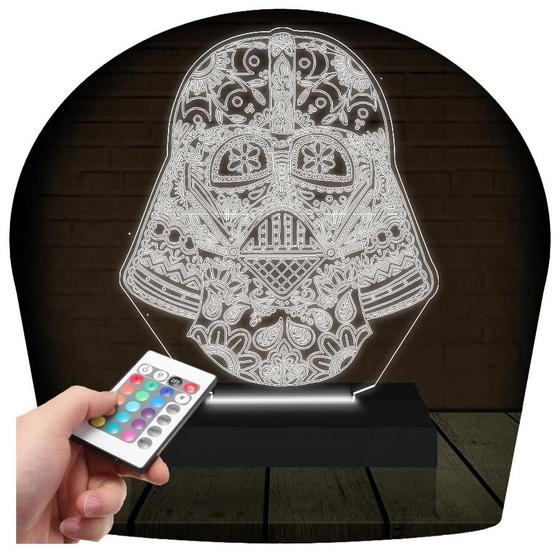 Imagem de Luminária Led 3D Star Wars Darth Vader 3  Presente Criativo Decoração