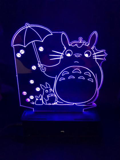 Imagem de Luminaria Led 3d, Totoro, Anime, Geek, 16 Cores controle remoto