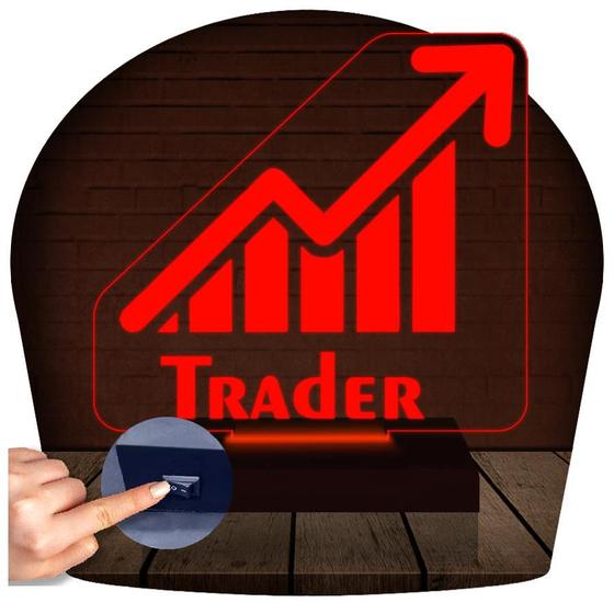 Imagem de Luminária Led 3d  Trader DayTrade Trade  Abajur